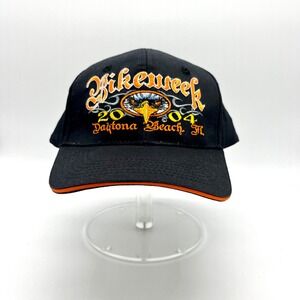 Bike Week‎ Daytona Beach 2004 Hat Cap Embroidered Graphic Black Orange